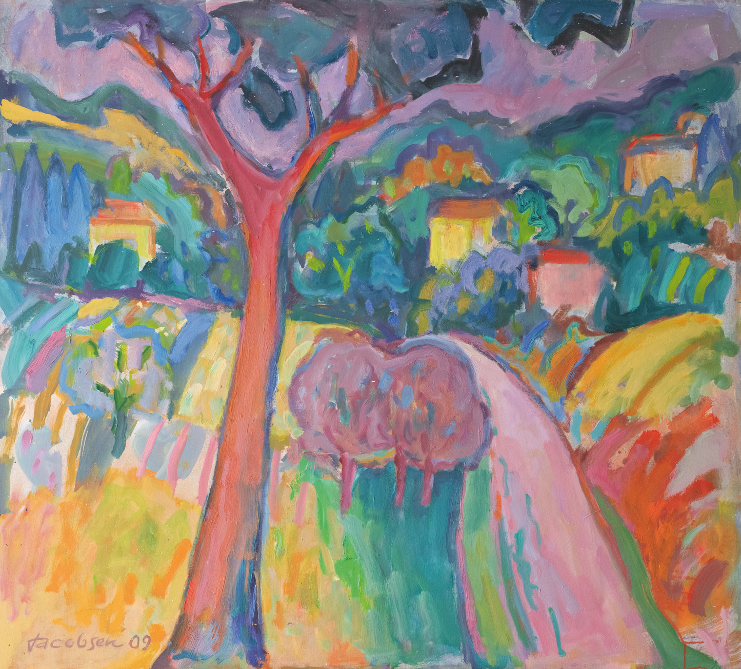Knud Jacobsen "Baum und Dorf"