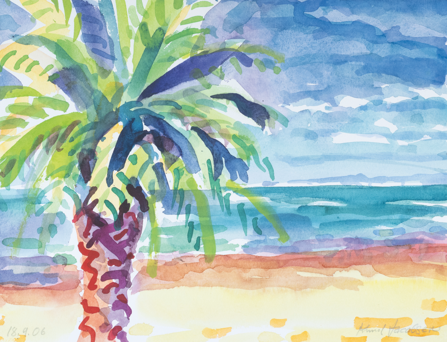 Knud Jacobsen  "Palme am Strand"