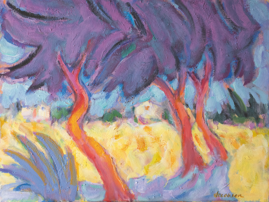 Knud Jacobsen  "Bäume orange violett"