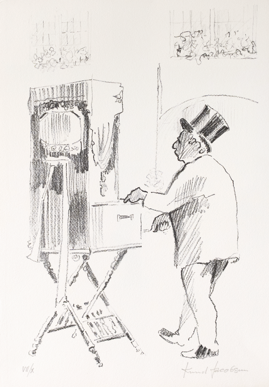 Knud Jacobsen  "Drehorgelmann mit Zylinder VII/X"