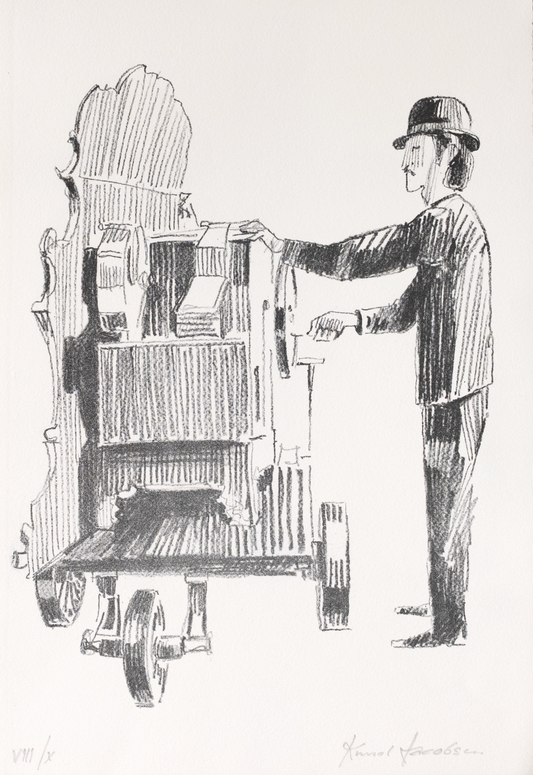 Knud Jacobsen  "Mann mit Drehorgel VIII/X"