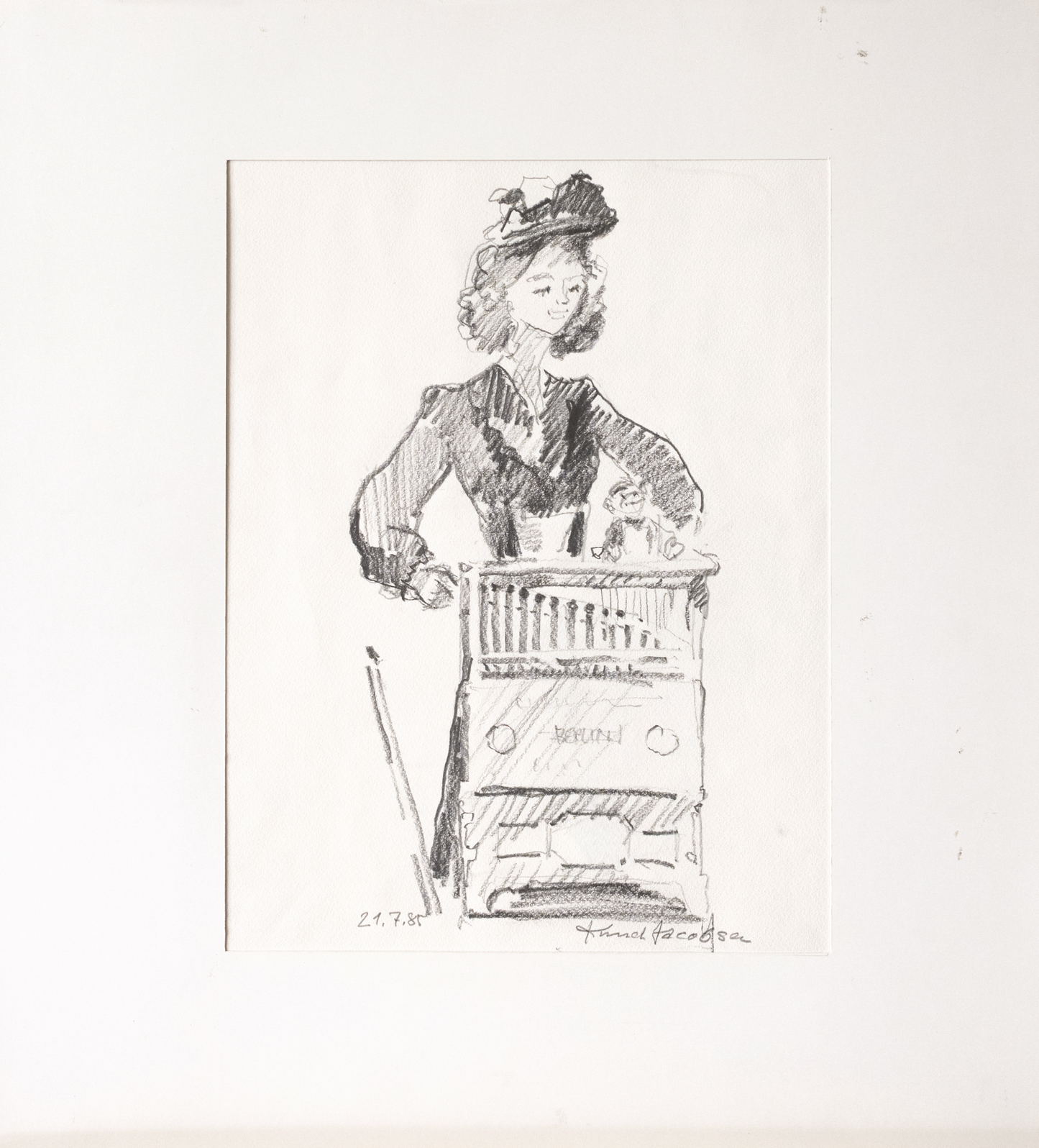 Knud Jacobsen  "Dame mit Drehorgel"