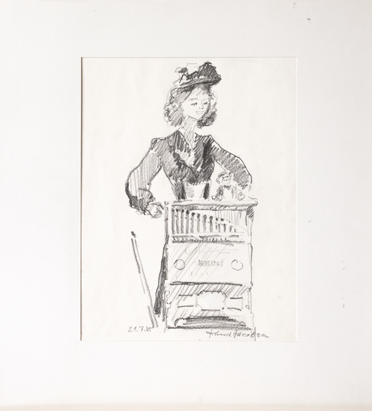 Knud Jacobsen  "Dame mit Drehorgel"