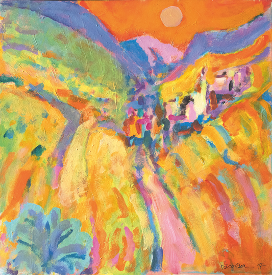 Knud Jacobsen  "Sonnenuntergang im Tal"