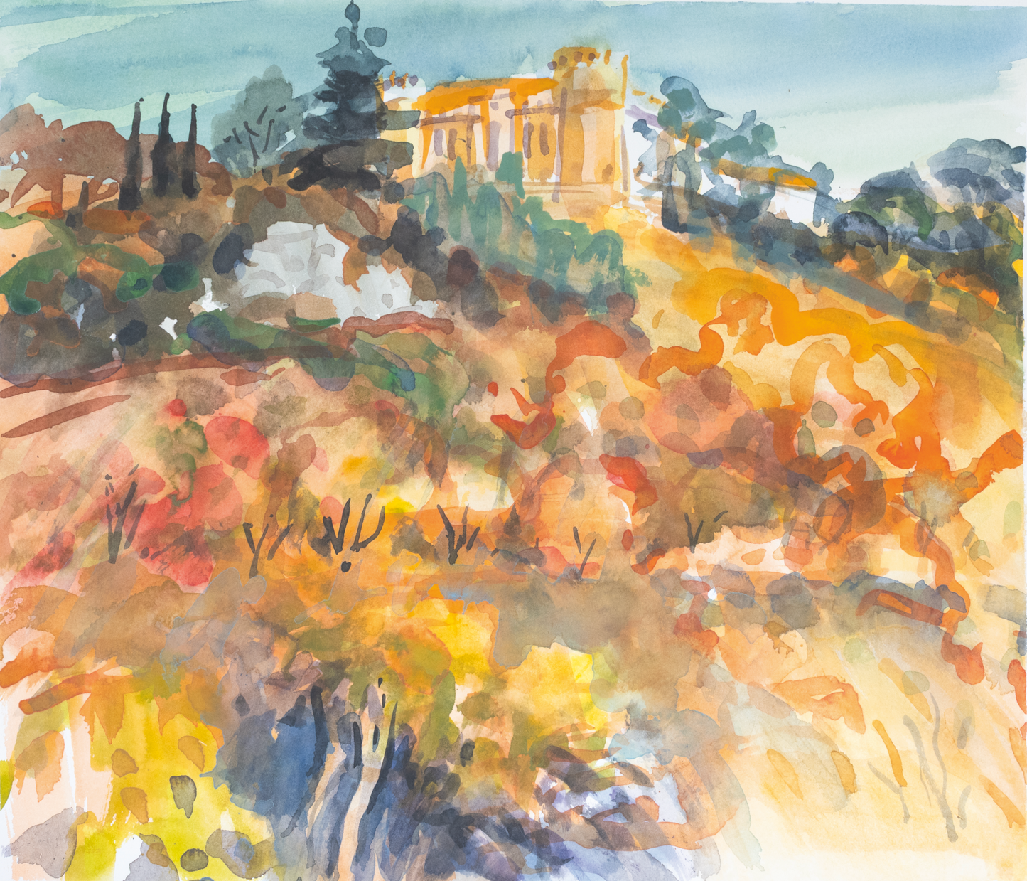 Knud Jacobsen  "Schloss auf Hügel"