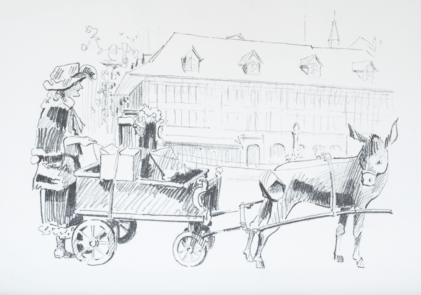 Knud Jacobsen  "Drehorgelspielerin mit Esel"