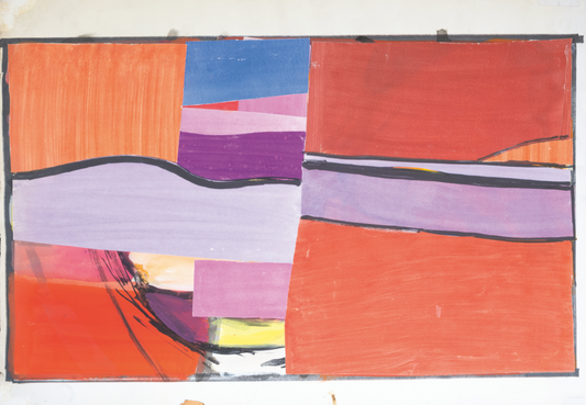 Knud Jacobsen  "Collage, abstrakt in rot-orange"