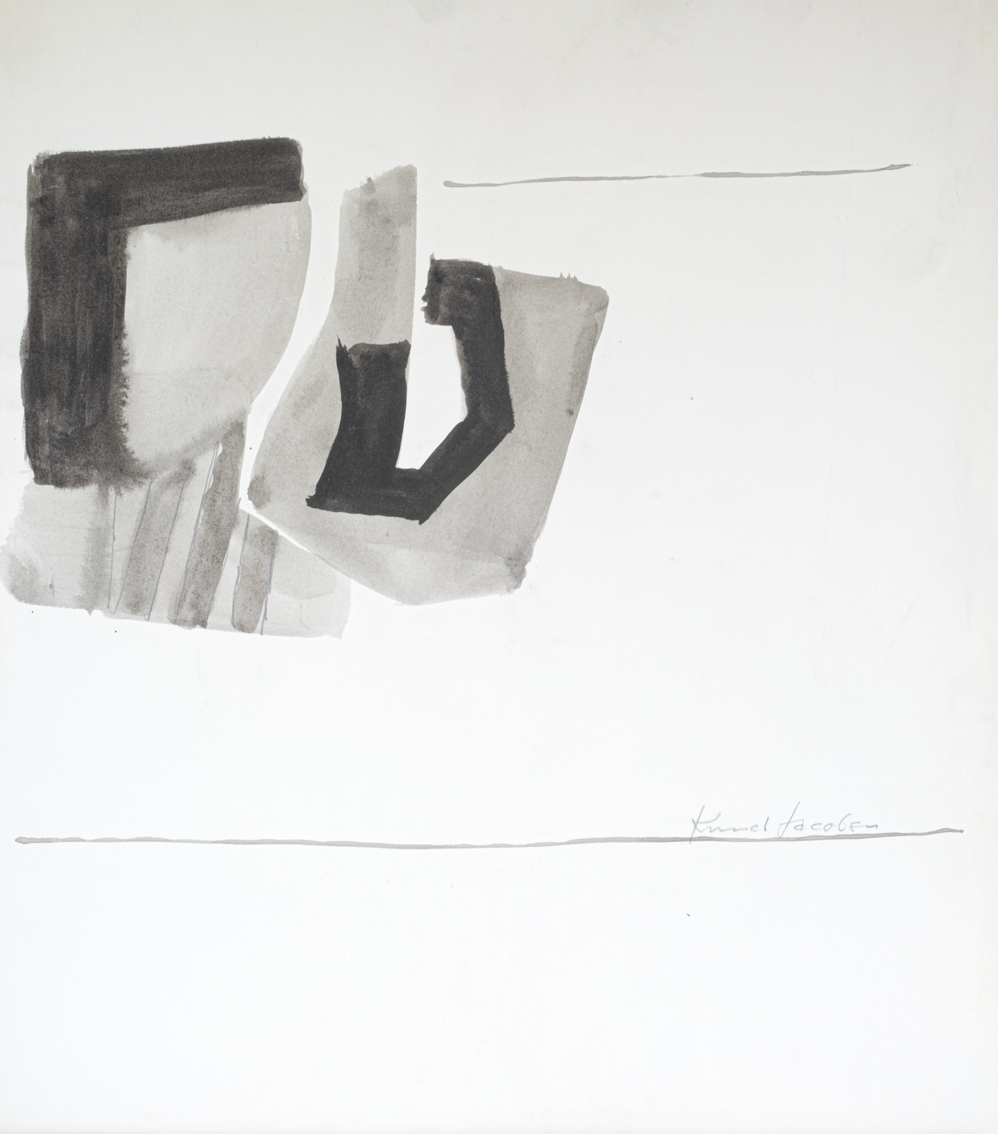Knud Jacobsen  "Abstrakte Formen in schwarz und grau"